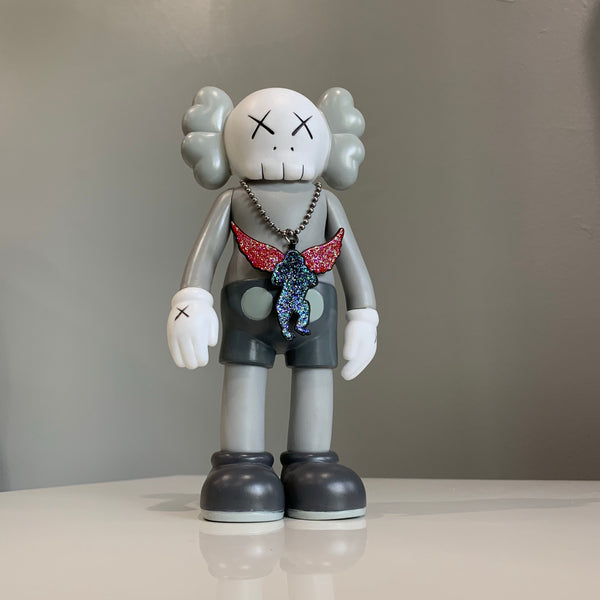 Flying Monkey Red & Black Glitter Ball Chain Mile High Rockstar Necklace