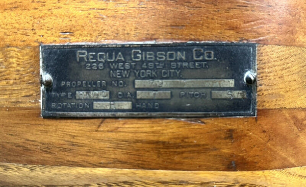 1911 Pre WWI Antique American Requa Gibson New York NYC 7' Wooden Aircraft Propeller
