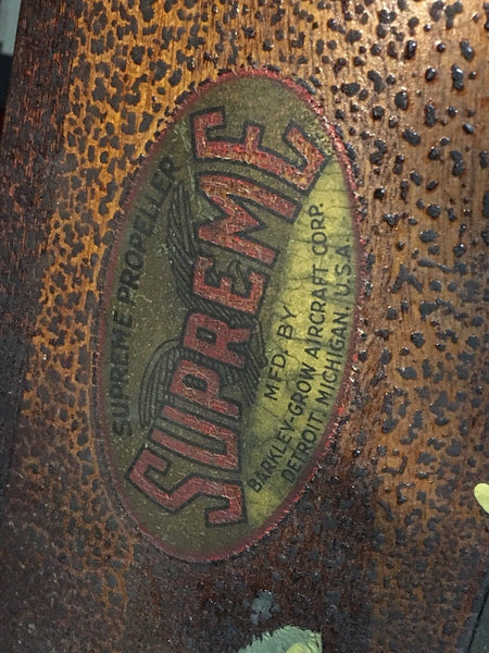 70" Stone Supreme Barkley Grow Aircraft Corp. Detroit Michigan Wooden Airplane Propeller