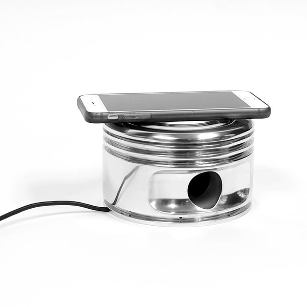 WWII Boeing Stearman Radial Engine Piston Mirror Polished Wireless Charging Pad for Iphone 8 8s X  Galaxy Smartphones / QI Devices