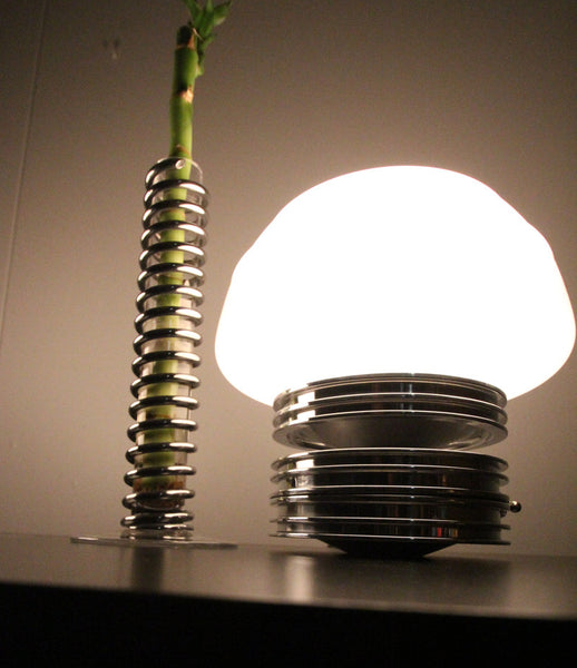 The Shroom Aviation Modern Art Polished Accent Piston Table Lamp