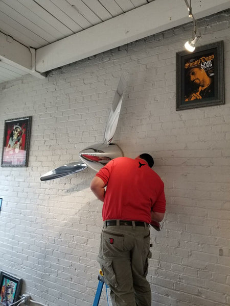 74" SILVER DRAGON 3-Bladed Mirror Polished Chrome Metal Aviation Art Industrial Airplane Propeller