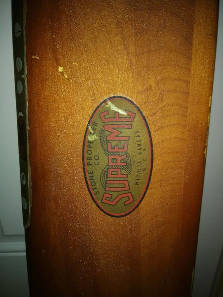 Stone Supreme 1930's S65C Wooden Airplane Propeller with Metal Hub