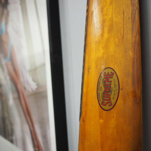 Original 72" Stone Supreme 1930's Vintage Antique Wood Wooden Airplane Propeller