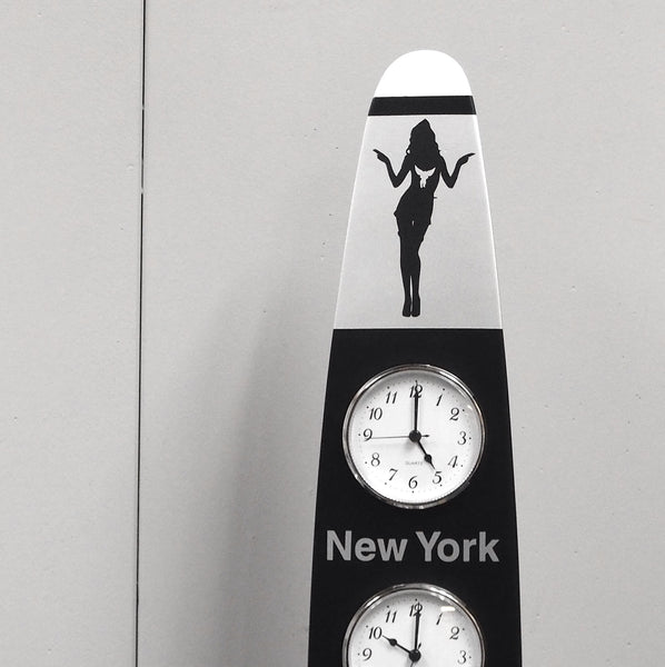 Time Zone Clock New York London Tokyo Cessna Airplane Propeller Blade Sculpture