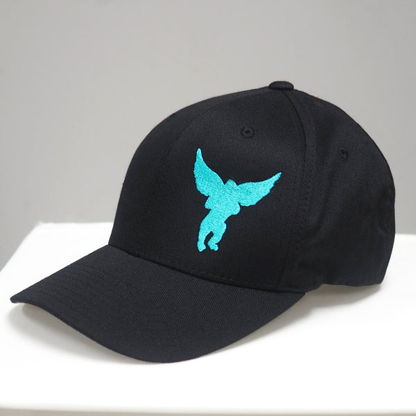 Flying Monkey Black & Turquoise Colorway Embroidered Flexfit Aviator Hat