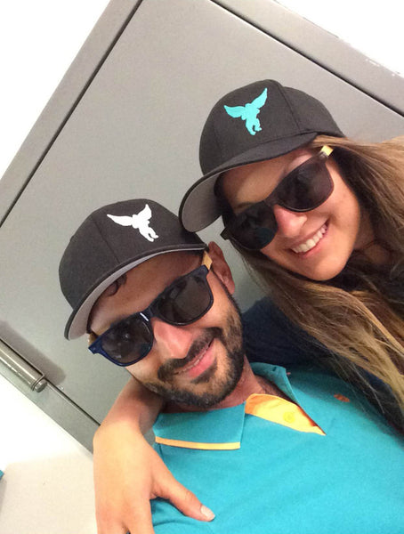 Flying Monkey Black & Turquoise Colorway Embroidered Flexfit Aviator Hat