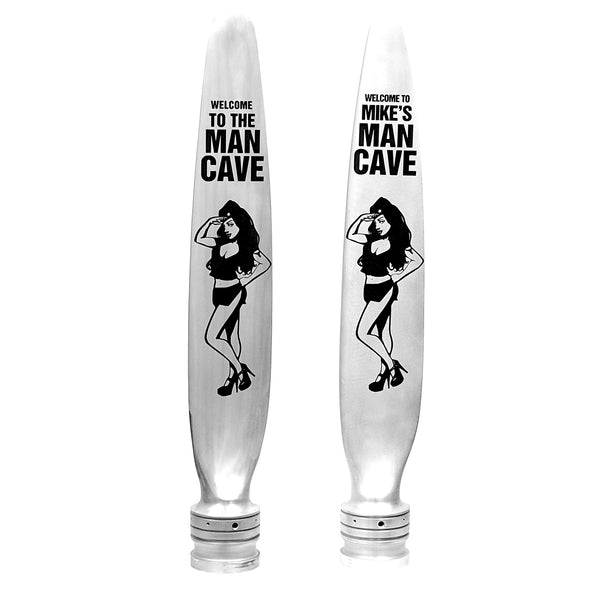 Welcome to the Man Cave Custom Pinup Girl Airplane Propeller Blade Sculpture