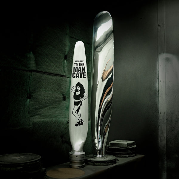 Welcome to the Man Cave Custom Pinup Girl Airplane Propeller Blade Sculpture