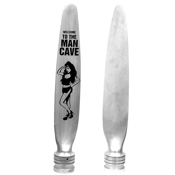 Welcome to the Man Cave Custom Pinup Girl Airplane Propeller Blade Sculpture