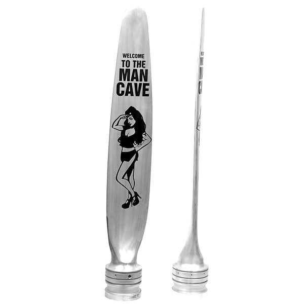 Welcome to the Man Cave Custom Pinup Girl Airplane Propeller Blade Sculpture