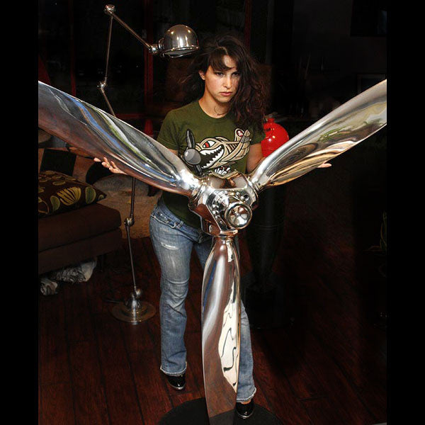 3-Bladed WOLVERINE Mirror High Polished Airplane Propeller Sculpture